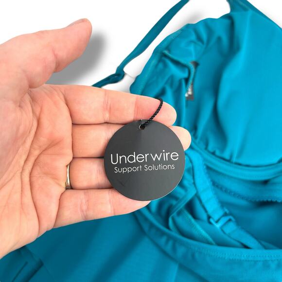 NEW Coco Reef Teal Tankini Top Size 38C Layered Mesh Flowey Loose Swimsuit XL - Picture 11 of 11